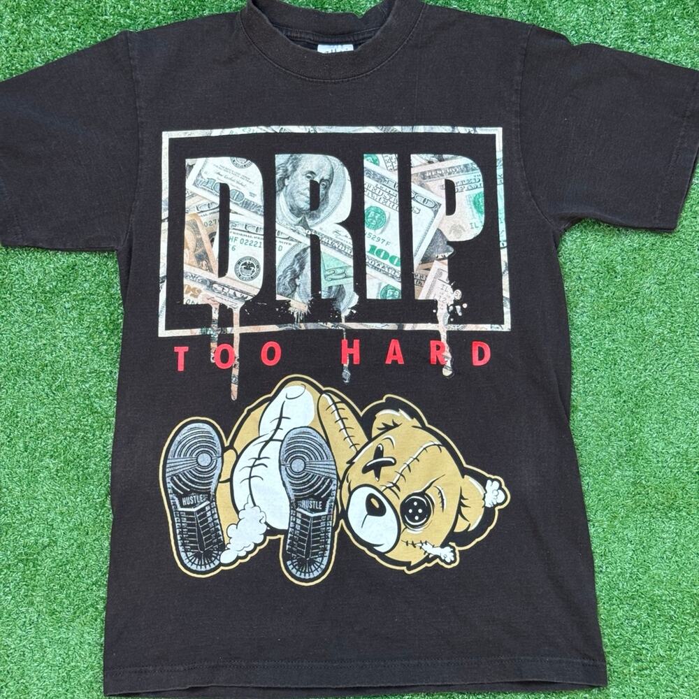 Shaka Wear DRIP TOO HARD Teddy Bear Money T Shirt